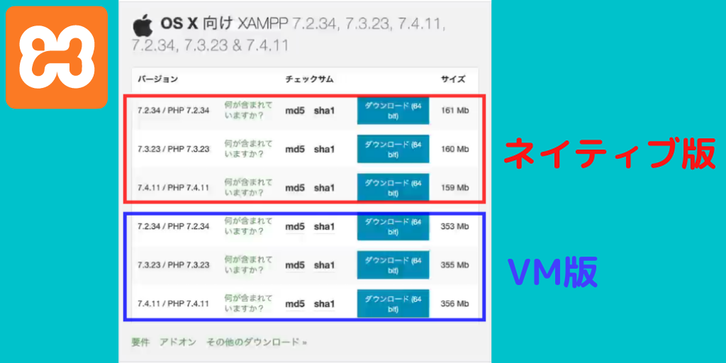 XAMPPのセットアップ方法Mac ネイティブ編